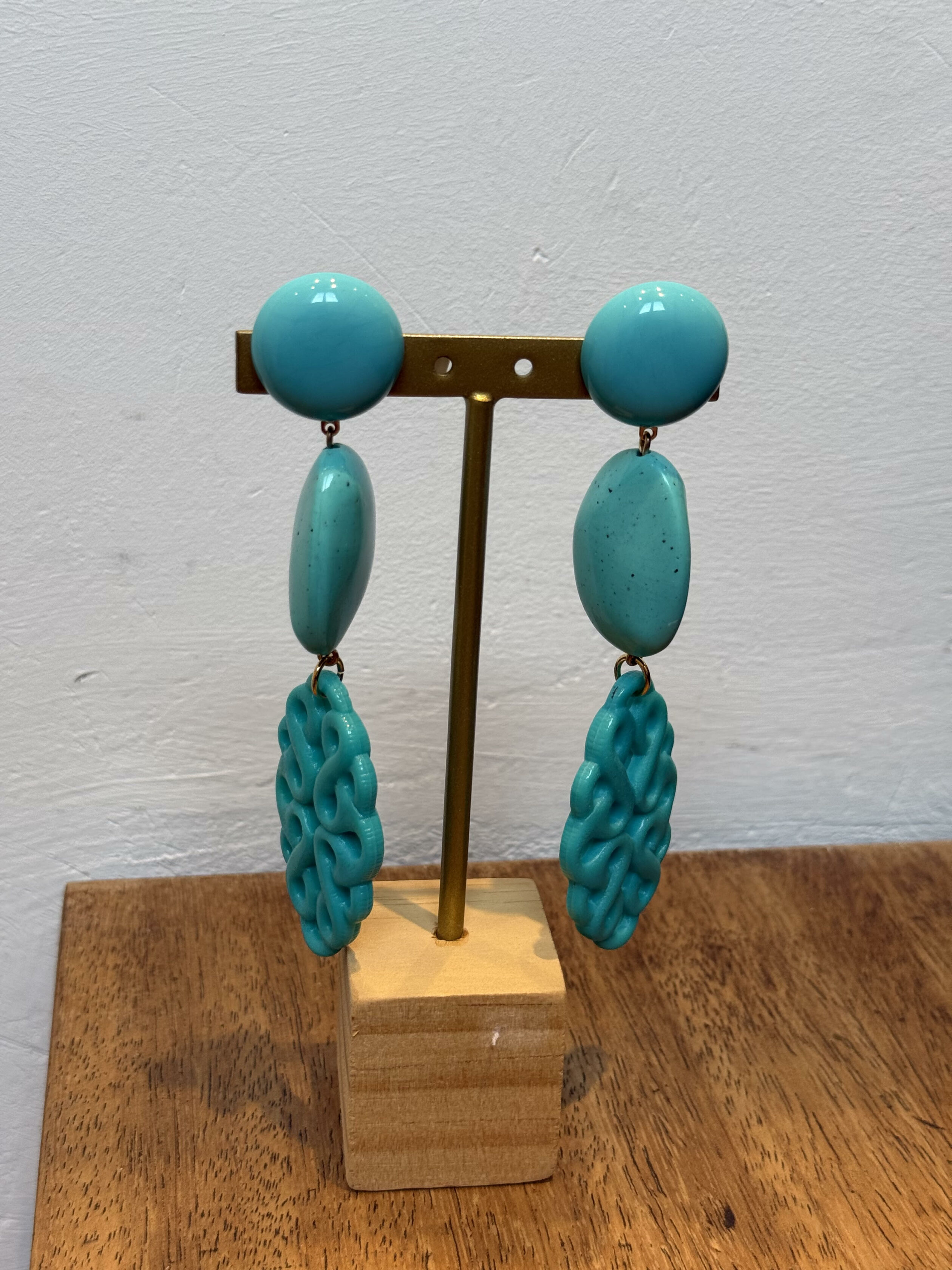 Boucles d’oreille clip turquoise