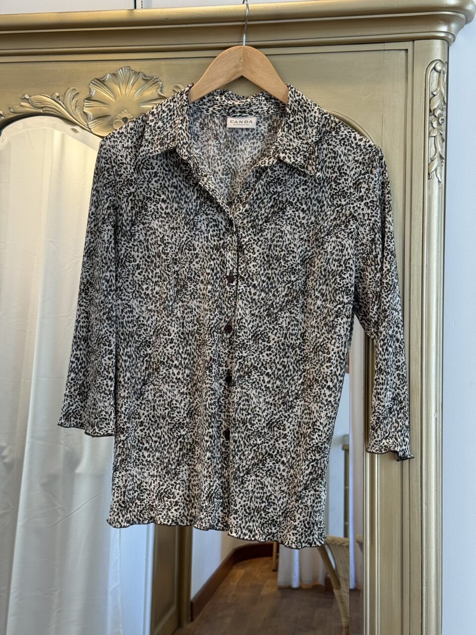 Chemise plissée leopard